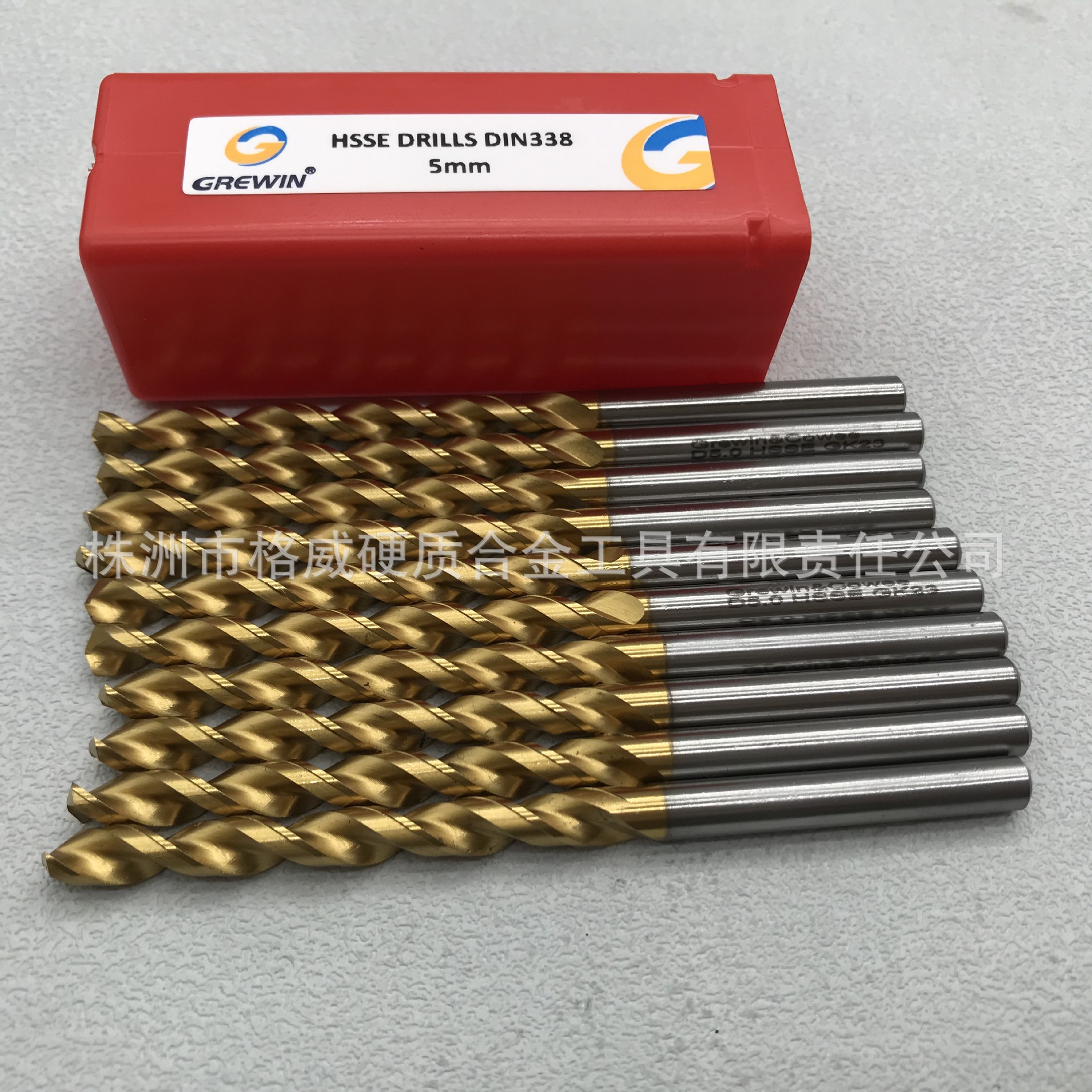Grewin&Cowee 含钴高速钢HSSE直柄麻花钻DIN338 氮化钛铝打孔