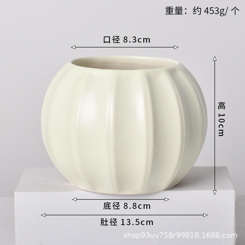 Pot de cerámica crema INS lujo ligero de alto nivel sensación de plantación de orquídeas mariposa simple orquídeas plantación de pot de porcelana blanca Dehua