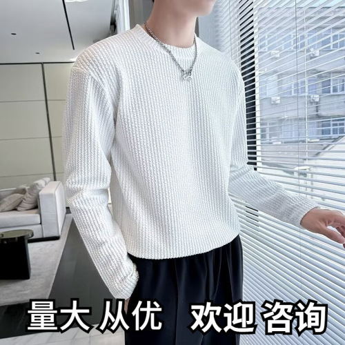 Champion men's long-sleeve t-shirt spring and autumn inner base shirt men's white hoodie winter top