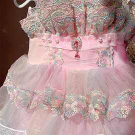 女童洛丽塔连衣裙公主夏装礼服2026新款宝宝洋气儿童夏季蛋糕裙子