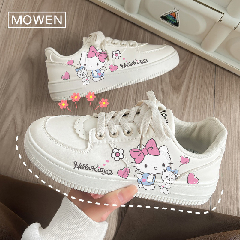 Happy Kitty Surrounding Creative Board Shoes Casual Flat Women's Shoes Summer Breathable ins Comfortable All-match Students Happy Kitty Surrounding Creative Board Shoes Casual Flat Women's Shoes Summer Breathable ins Comfortable All-match Students