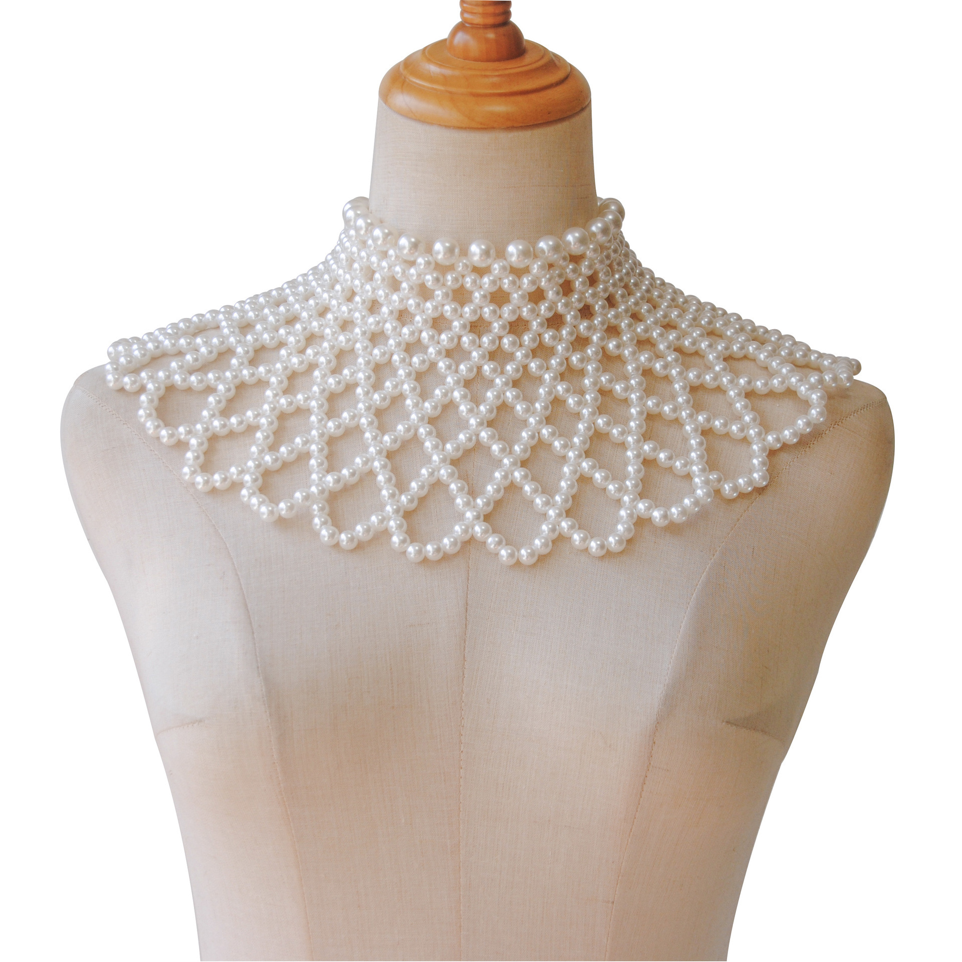 Joyería transfronteriza europea y americana venta caliente verano bohemio cadena de cuerpo señoras cadena de pecho de perla de imitación tejida a mano