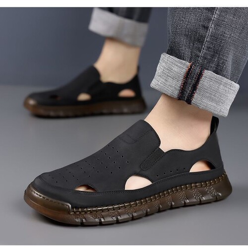 Men's Lightweight Holes sandals, flat casual shoes
