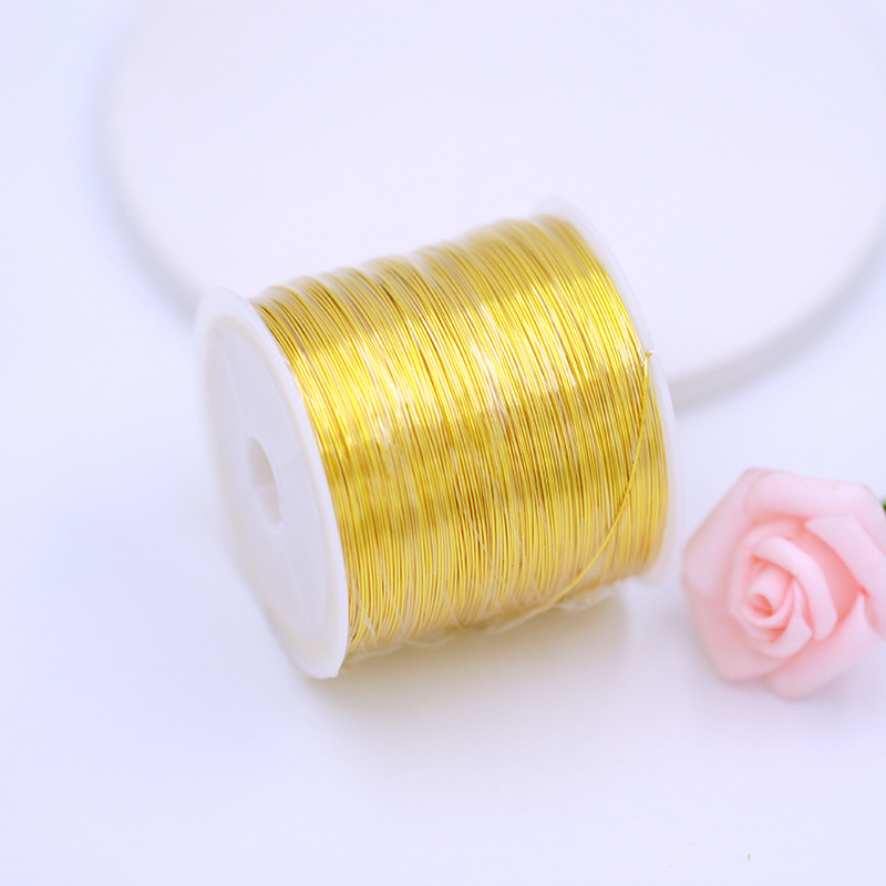 색상 보존 구리 와이어 작은 롤 100 미터 롤 DIY 수제 헤어 액세서리 액세서리 머리핀 열 수축 시트