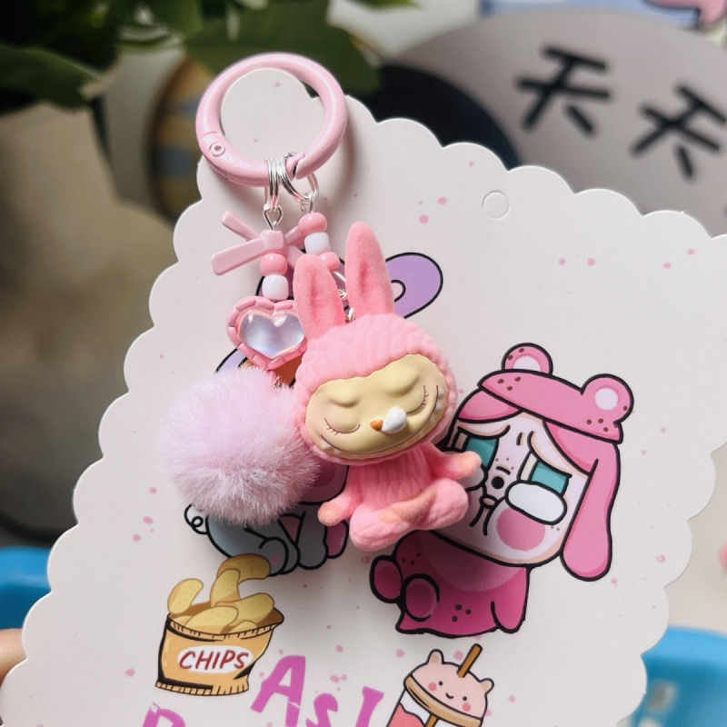 新商品の植毛ミニヨガLabubu布のキーホルダー|undefined