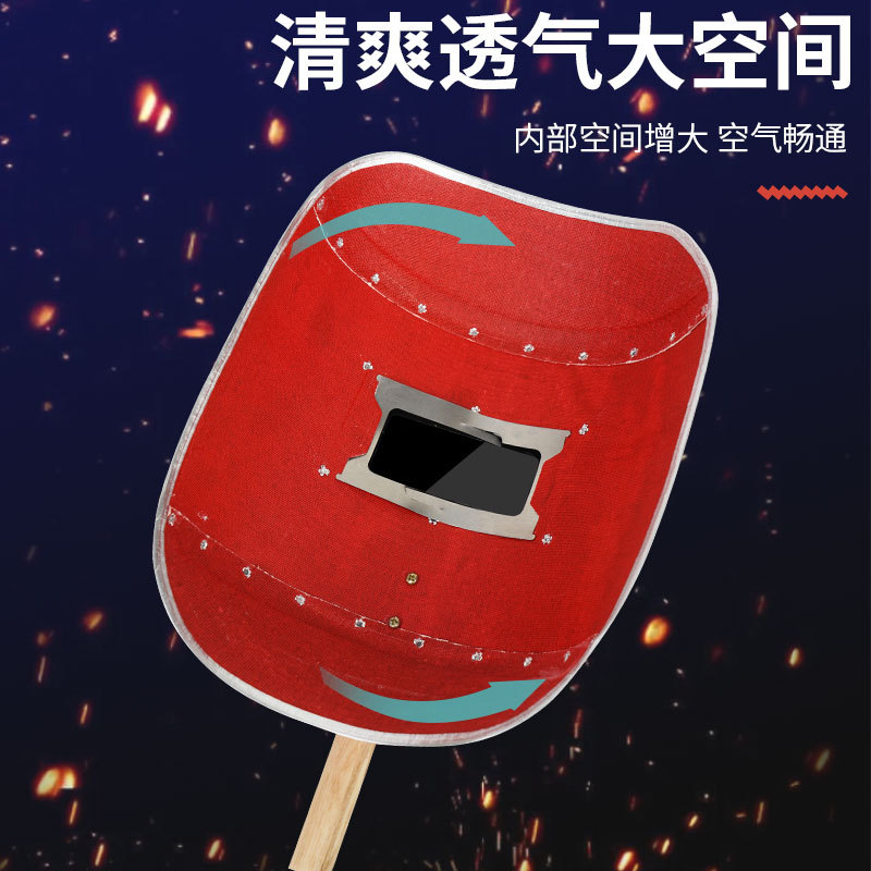 máscara de soldadura eléctrica portátil de soldadura de papel de acero rojo soldador soldadura por arco de argón soldadura por calcinación protección de toda la cara anti-asqueado sombrero respirado