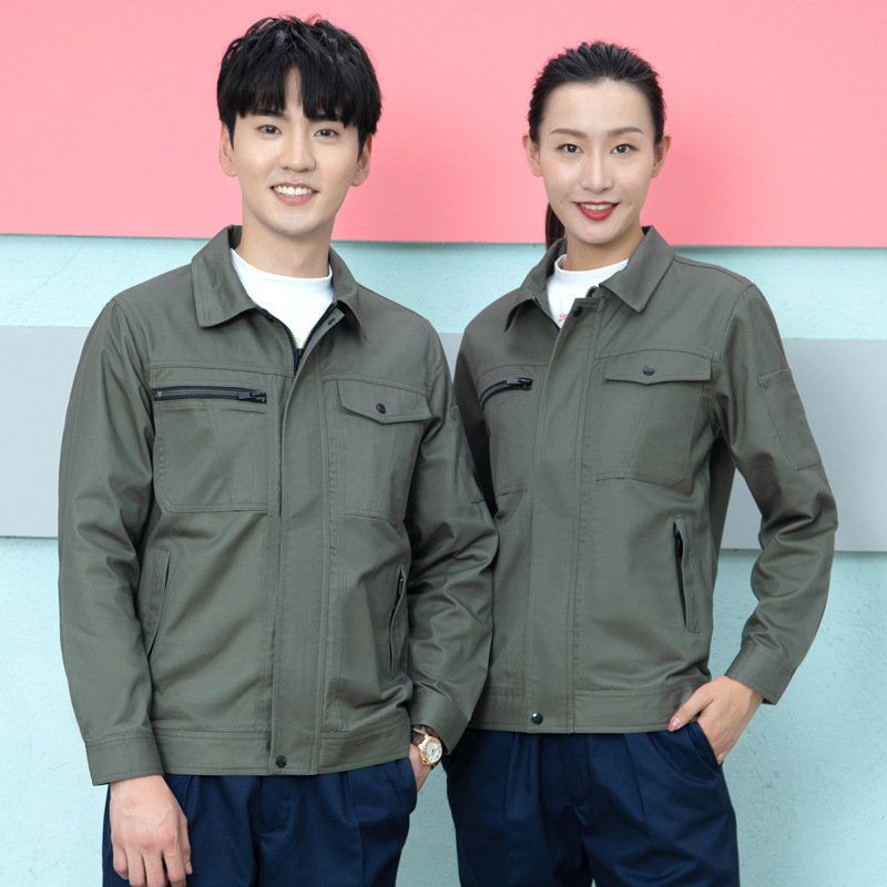 春秋长袖工作服套装男女耐磨耐脏加厚劳保服工厂车间批发工装上衣|undefined