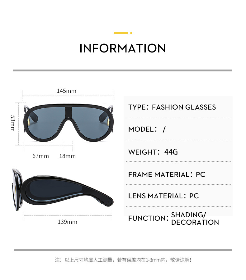 70g Weight Full Frame Glasses Structure Sunglasses Classification PC, UV400 Protection Lens Material Special-Shaped Mirror Glasses Style Outdoor, Travel, Beach Occasion Irregular Pattern Unisex Gender Streetwear Style Streetwear Irregular PC UV400 Protection Special-Shaped Mirror Full Frame Men's Sunglasses 6