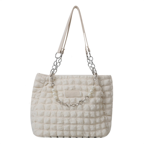 Gentle and fashionable pleated large-capacity handbag  summer new style single shoulder armpit bag tote bag for women