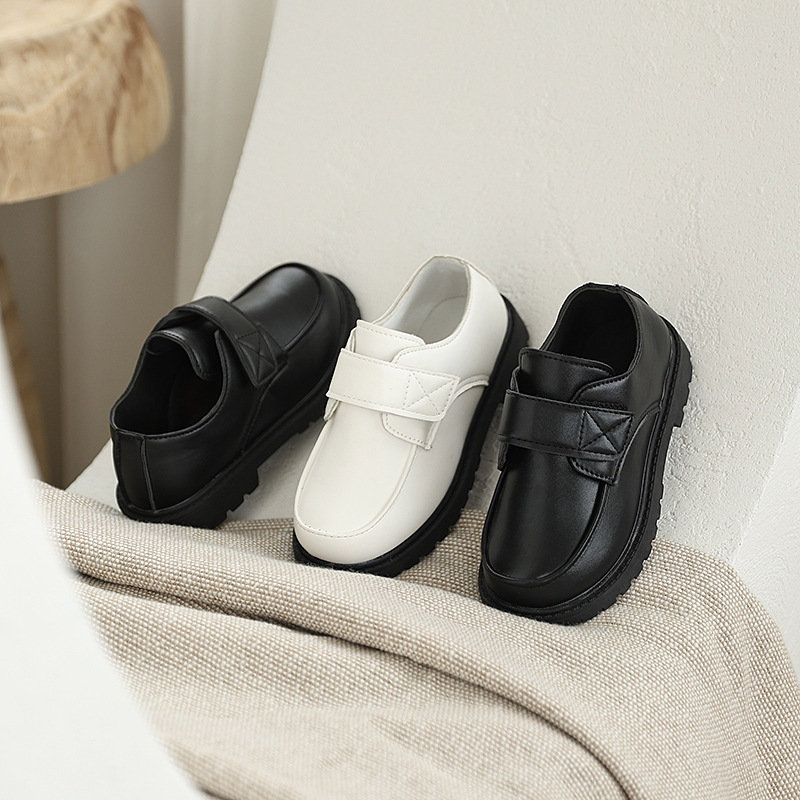 Boys' Leather Shoes Student Black British Style Versatile Performance Shoes Boys' Suit Dress Flower Boy Children's Shoes