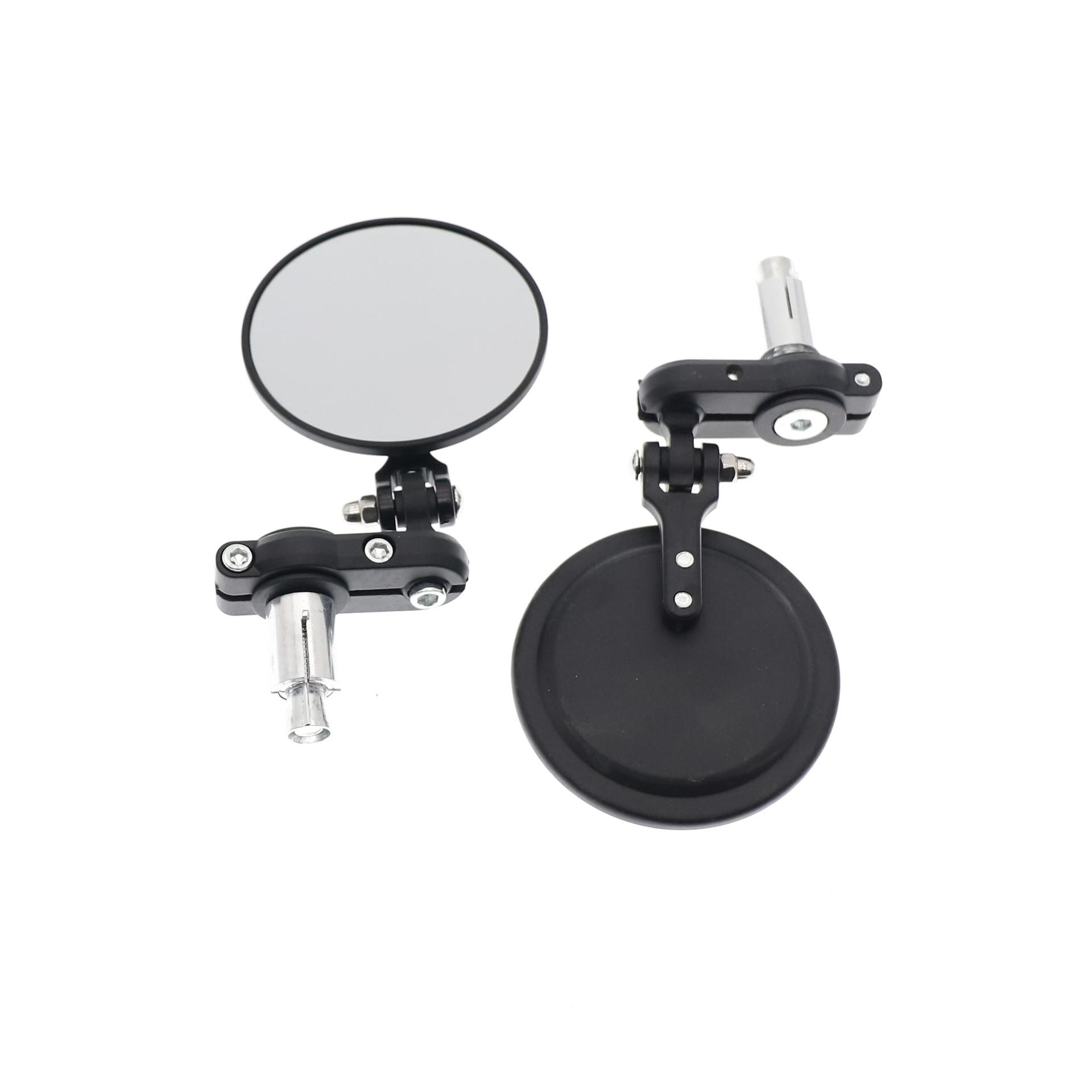 Espejo retrovisor modificado para motocicleta Espejo pequeño redondo para automóviles eléctricos Espejo de mango plegable retro general para Harley