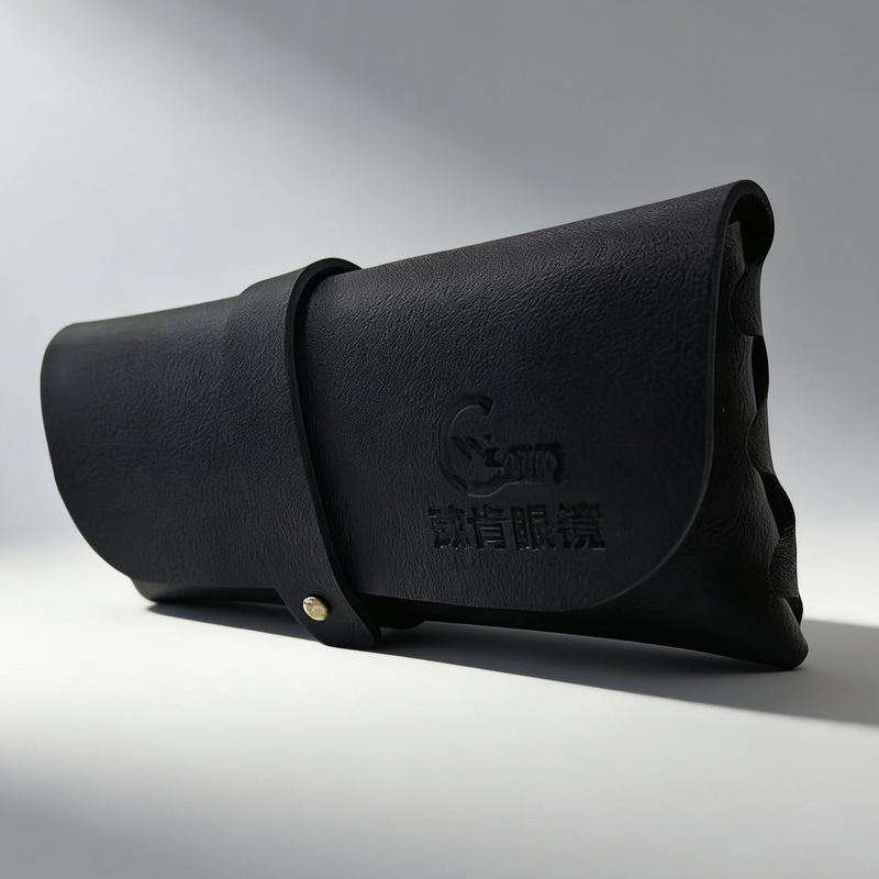 Fashionable Soft Leather Sunglasses Case, Portable Design, Easy to Carry, Smoky Gray High-End Elegant Glasses Case
