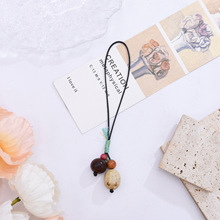 民族风编织串珠挂坠手工制作果实吊坠配饰包包手机钥匙扣挂饰现货