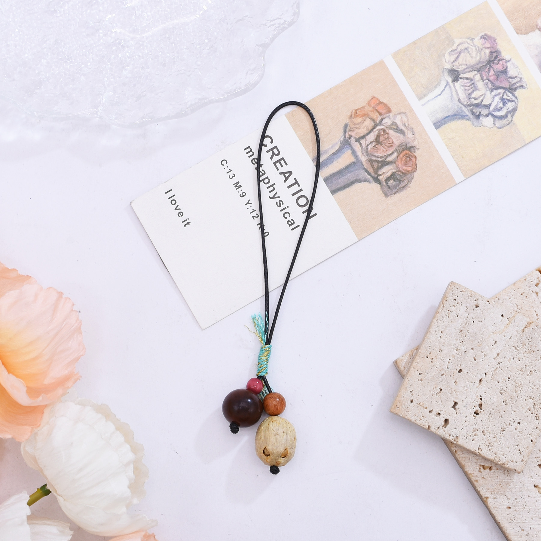 民族风编织串珠挂坠手工制作果实吊坠配饰包包手机钥匙扣挂饰现货