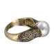 Chengge wish hot sale new inlaid imported faux ABS pearl ring plated 14k gold vintage silver jewelry