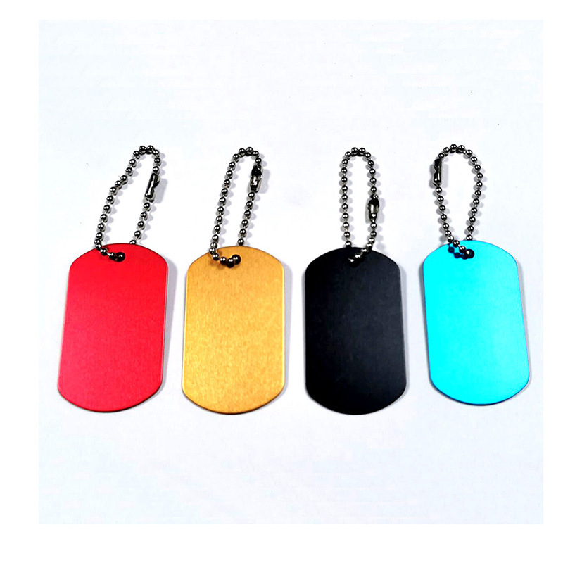 跨境热销阳极氧化空白狗牌铝质吊牌本色铭牌宠物标牌