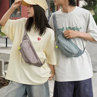 新款时尚多巴胺撞色胸包男女同款户外运动单肩斜挎包便携休闲腰包