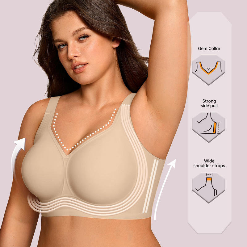 High-Quality Cross-Border Foreign Trade Jelly Bra for Women, Designed to Make Large Busts Appear Smaller, with Lift and Anti-Sagging Features, Seamless and Wireless High-Quality Cross-Border Foreign Trade Jelly Bra for Women, Designed to Make Large Busts Appear Smaller, with Lift and Anti-Sagging Features, Seamless and Wireless