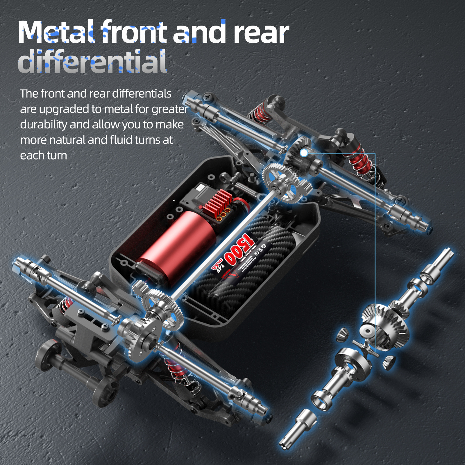 Professional four wheel drive high speed brushless remote control car, off-road racing car 2