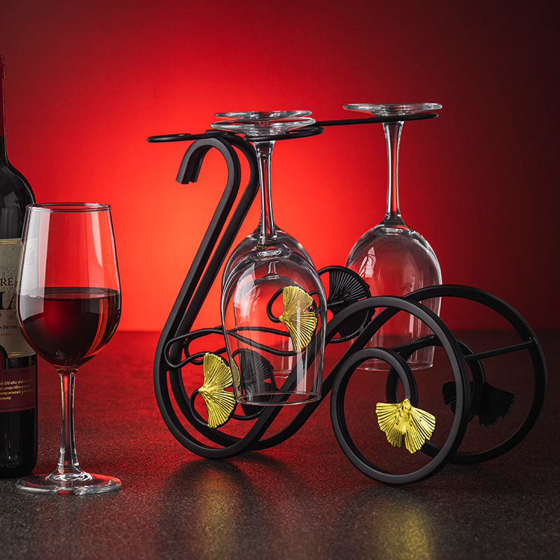 European-Style Wine Rack Ornaments for Home High-Leg Wine Cabinet Decoration Red Wine Glass Upside-Down Wine Rack Red