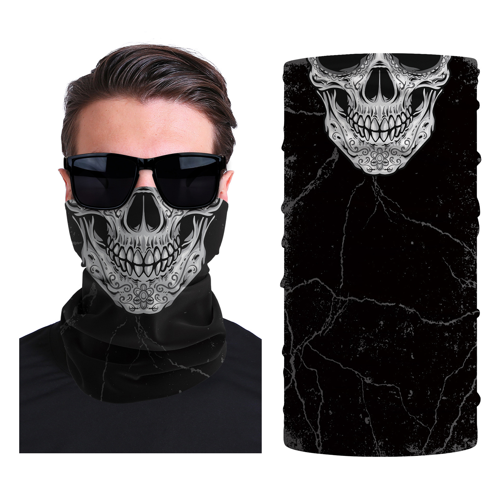 Xun hui transfronterizo media cara cráneo bufanda mágica sombrilla de viaje al aire libre máscara de equitación cuello de protección uv