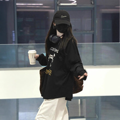 胖mm韩系2025秋季新款圆领卡通动物大码长袖T恤宽松休闲上衣女潮