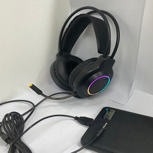 X40發光游戲耳機有線吃雞電競電腦頭戴式發光筆記本重低音耳機廠