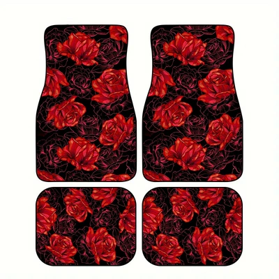 Universal Foot Pad, four-piece set vintage print car - s010