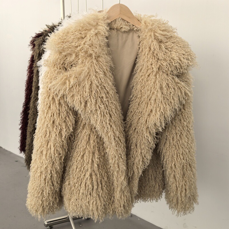 Cross-Border Foreign Trade Aliexpress Amazon New Winter Style Artificial Fur Imitation Sheepskin Fur Short Coat for Women