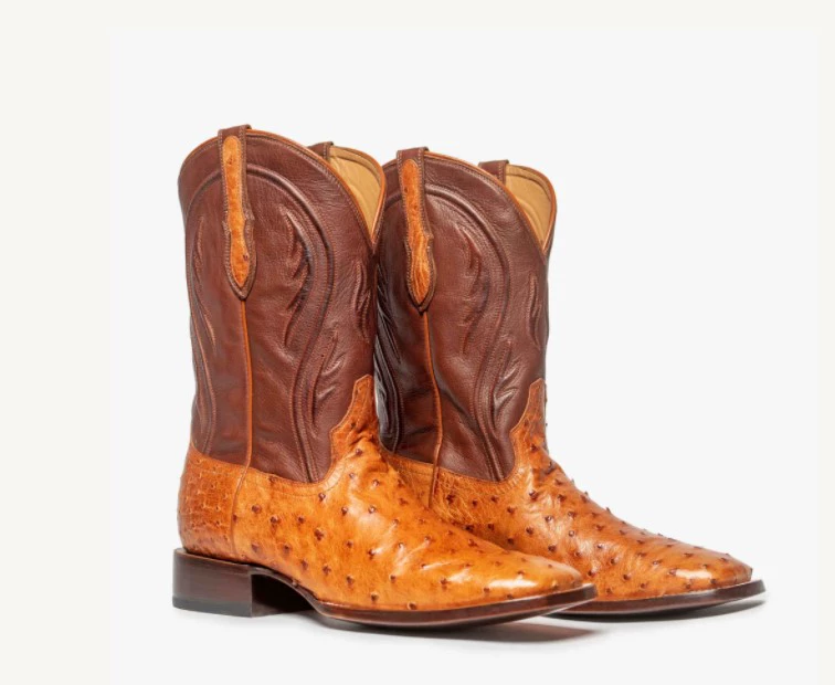 Трансграничная фабрика Внешняя торговля Квадратная голова в стиле ретро трубка с вышивкой страуса Рыцарь сапоги мужские сапоги больших размеров Размер 38-48