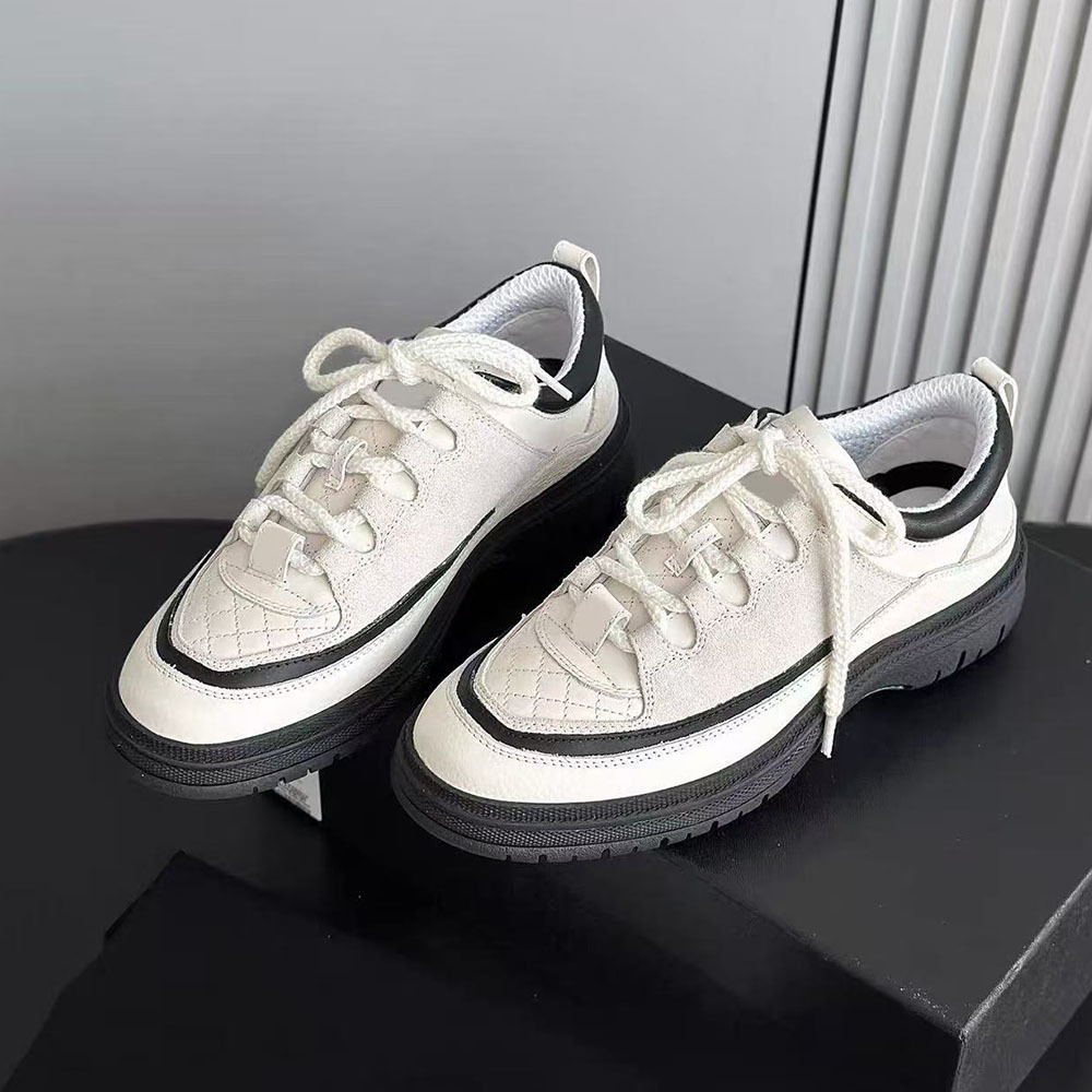 Nouvelle version montante 2025, modèle petit modèle, color block, semelle épaisse, rehaussante, style allemand décontracté, chaussures de sport Panda Dad pour femmes_voghion.com