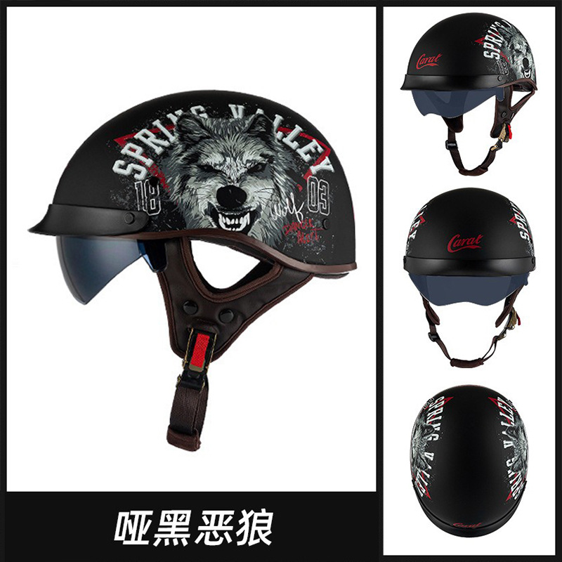 Casco de coche eléctrico transfronterizo del fabricante nuevo verano retro Harley motocicleta medio casco 3C certificado hombres y mujeres del mismo estilo