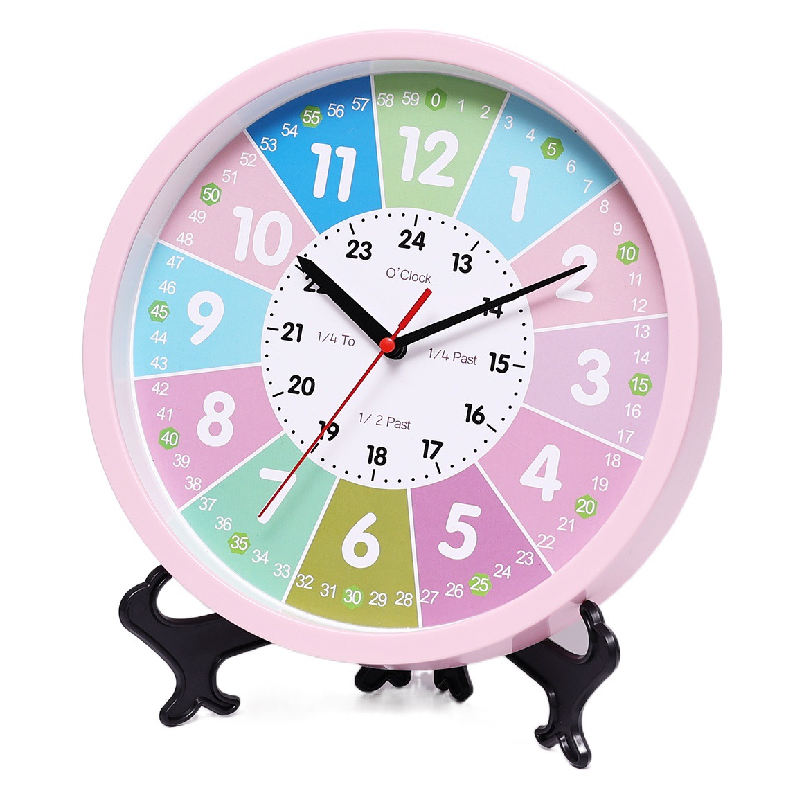 Reloj de pared dormitorio de los niños del hogar reloj mudo 10 pulgadas educación temprana aprendizaje educativo juguetes cuarzo educación temprana reloj al por mayor