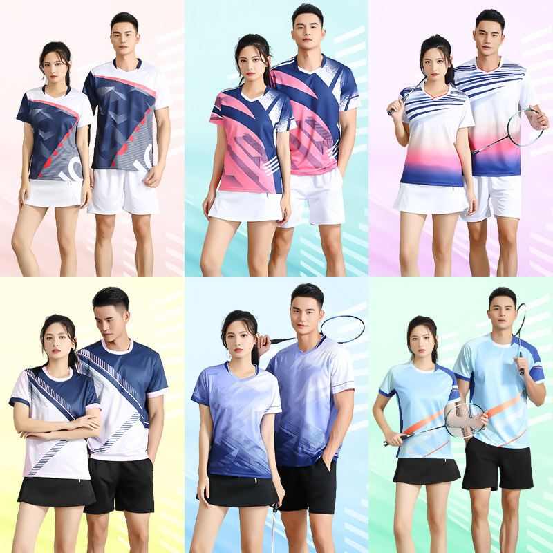 New Badminton Clothing Sports Suit for Men and Women Summer Volleyball Training Clothing Table Tennis Clothing Badminton Jersey Printed Quick-Drying