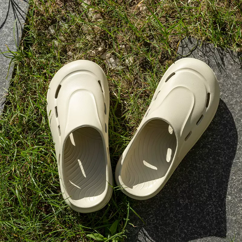 波波凉鞋增高厨师鞋eva女厚底踩屎感洞洞鞋外穿防滑透气包头拖鞋