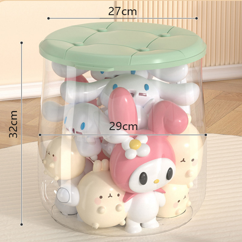 子供用収納ボックス、赤ちゃんのおもちゃ、人形、積み木収納バケツ、多機能収納プラスチック透明収納ベンチ、家庭用|undefined