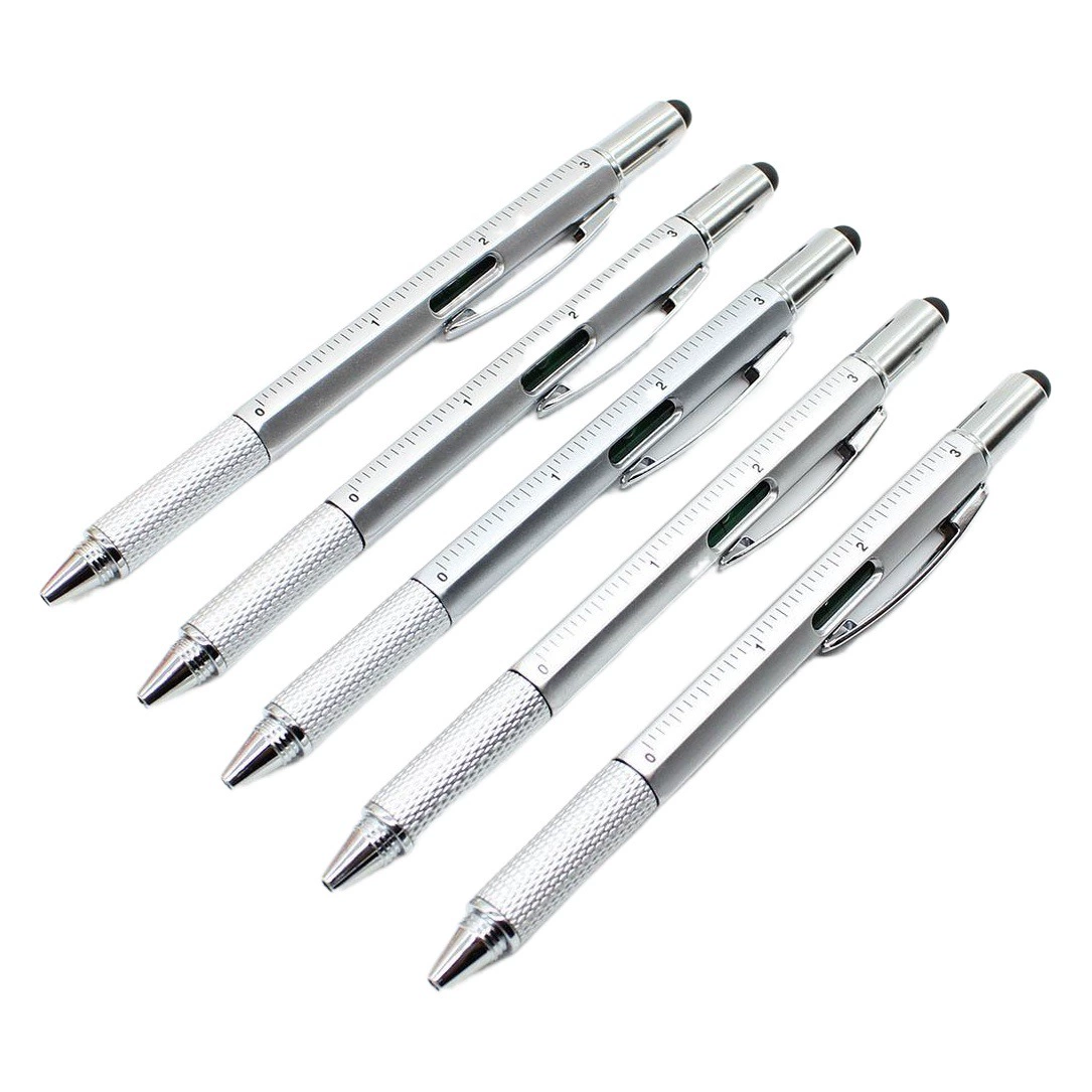 Многофункциональный инструмент: штангенциркуль, уровень, шкала, шариковая ручка, шестигранный инструмент, емкостный сенсорный рекламный стилус