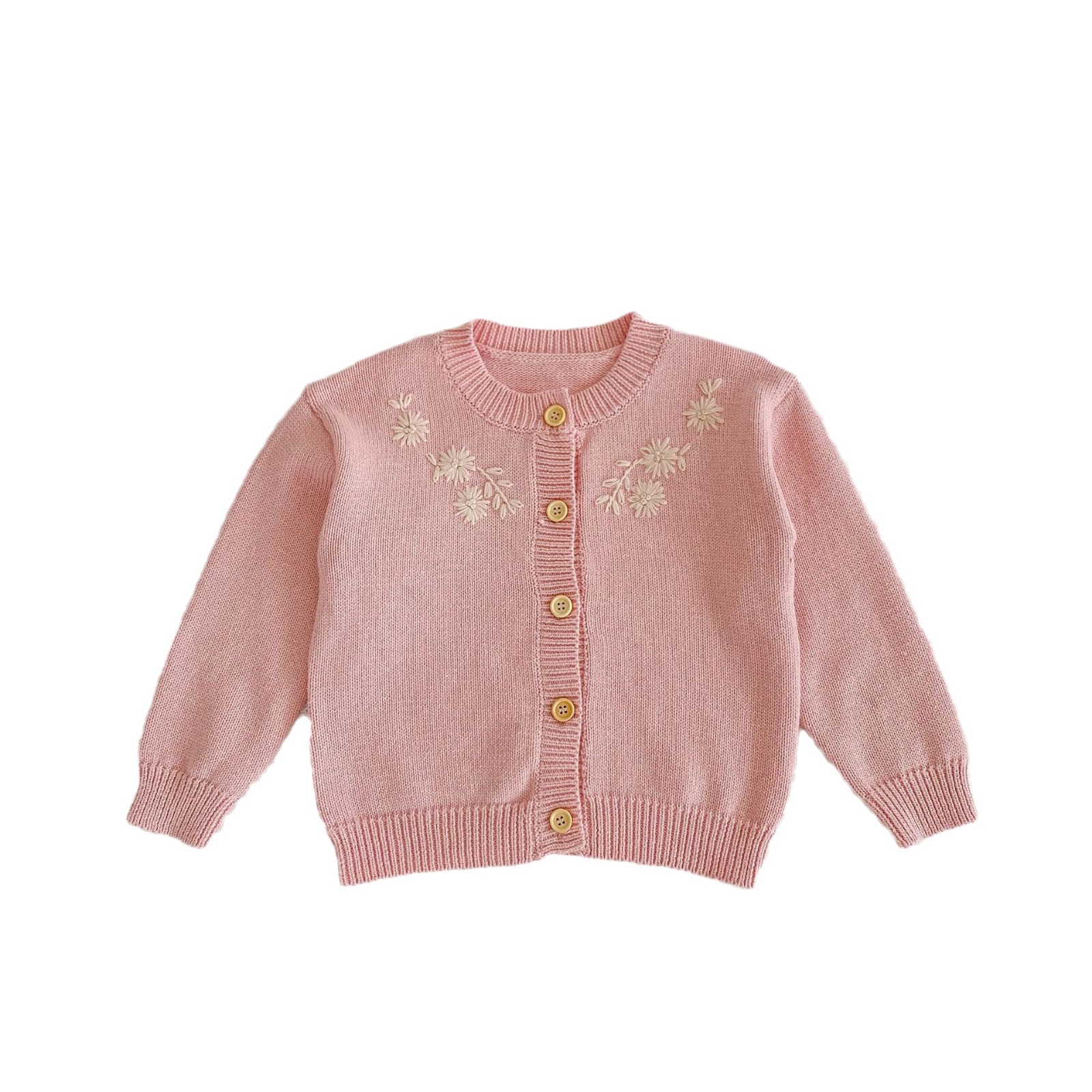 Σετ 3 τεμαχίων, πλεκτό, κεντημένο στο χέρι, μπλουζάκι με μακριά μανίκια, παντελόνι και καπέλο, για το φθινόπωρο του 2024, για μωρά και κορίτσια_voghion.com