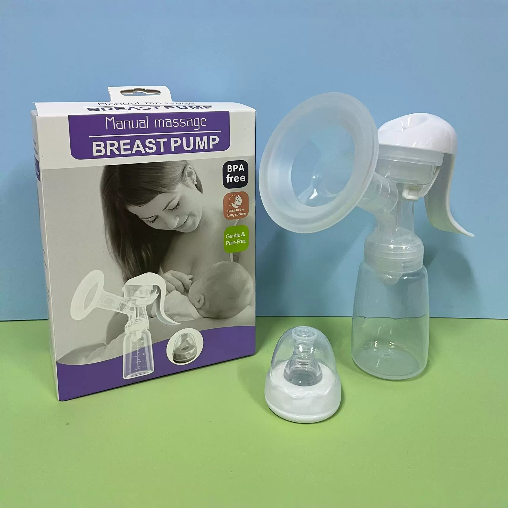 标口手动吸奶器静音吸奶单边大吸力挤奶器便携式母乳收集跨境热销