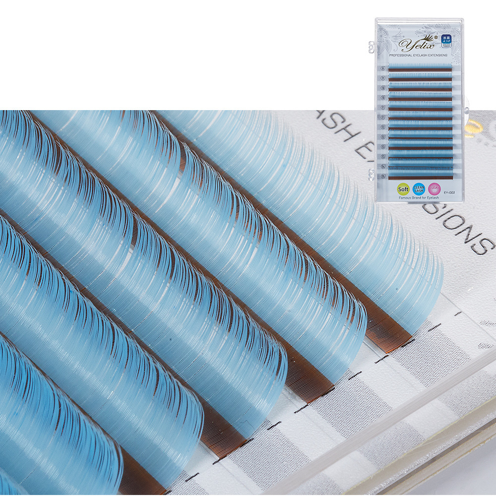 Fábrica de mezcla 0.07 pestañas de color, pestañas falsas, gran capacidad de injerto de vello redondo denso, pestañas al por mayor