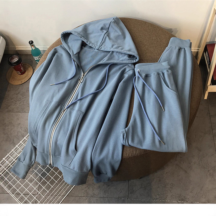 Sudadera mujer primavera y otoño delgado 2025 nuevo estilo con cremallera sudadera con capucha traje de ocio deportivo suelto de dos piezas con corsés