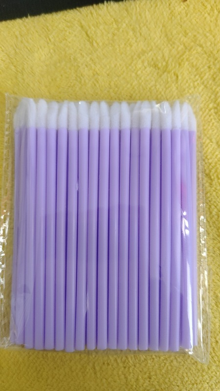 まつげ洗浄綿棒50本入り、柔らかいミニ携帯用リップブラシ、中空小型リップブラシ、つけまつげ用|undefined