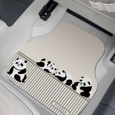 Universal Foot Pad — Car Wire Ring Floor Mats, Cartoon - bear-le-rong-rong-front-row-5060cm-silk-circle-single-piece