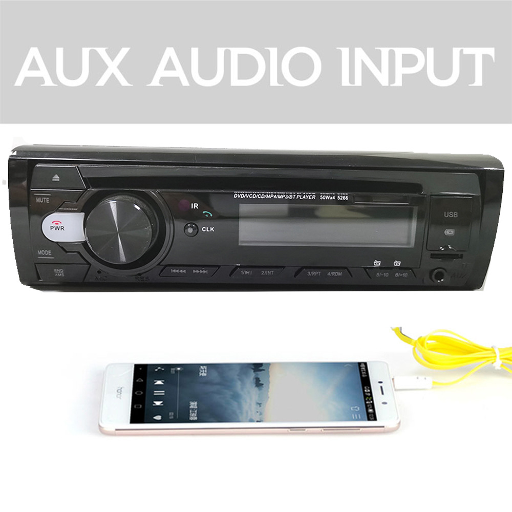 24V Single-DIN Car DVD/CD Player Bluetooth Hands-Free MP3 Stereo FM Radio 5266