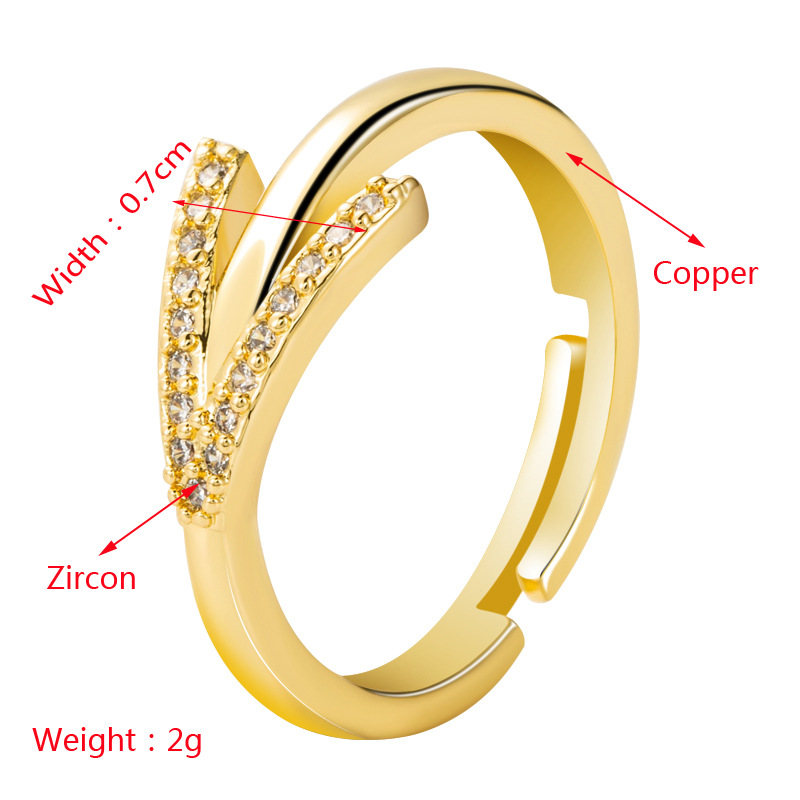 wholesale jewelry 26 English alphabet copper ring Nihaojewelrypicture20