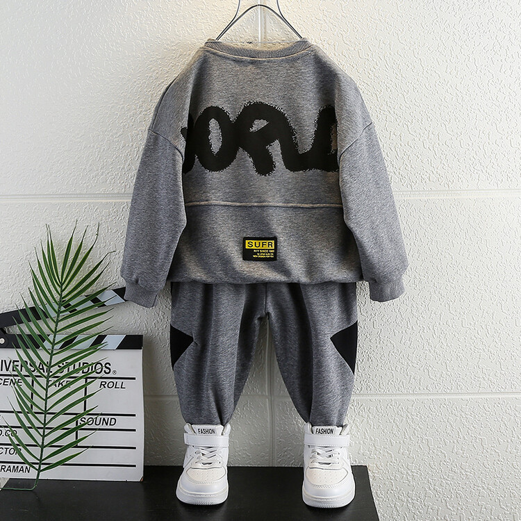 Boys' Lightning 2024 Spring and Autumn New Style Handsome Casual Hoodie Sports Set Children's Clothing_voghion.com