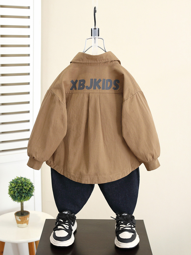 5825 ropa para niños chaqueta de camisa de primavera y otoño 2025 nuevo estilo niño otoño camisa coreana estilo occidental bebé principios de otoño