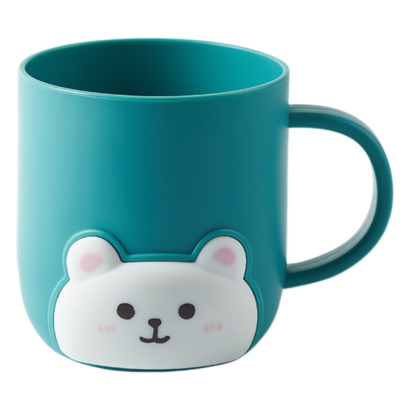 Enjuague bucal Taza de dibujos animados oso cepillo de dientes taza con mango taza de lavado taza de agua de plástico para niños nueva pareja enjuague bucal taza