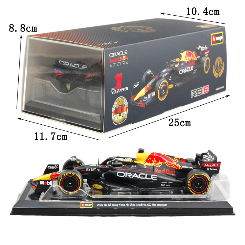 Bimeigao F1 modelo de carreras de aleación de metal 1:24 Red Bull RB18 modelo colección tire modelo de coche de simulación