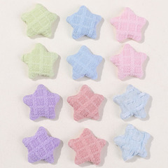 韓版兒童彩色布藝五角星星星紐扣DIY頭飾髮飾發繩女抓夾材料批發